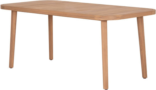 Dining Room Table Made of Solid Wood Natural 180x90x76cm