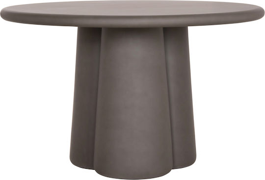 Nayu Masă Rotundă de Dining din Beton Gri 120x120x75cm