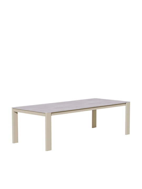 Punder Маса За Трапезария С Каменна Повърхност Крем 220x100x75см