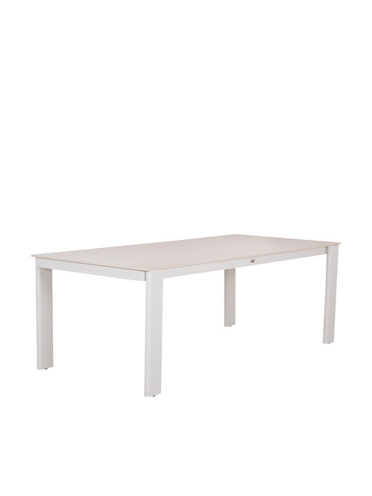 Punder Маса За Трапезария С Каменна Повърхност Крем 220x100x75см