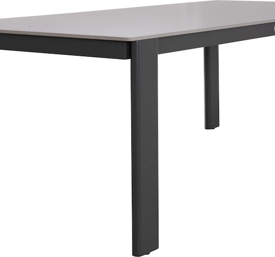 Punder Dining Table with Stone Surface Gray 220x100x75cm