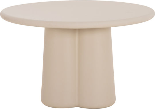Nayu Masă Rotundă de Dining din Beton Bej 120x120x75cm