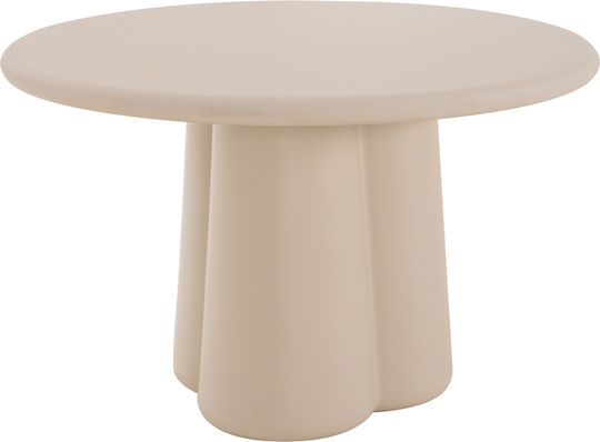 Nayu Masă Rotundă de Dining din Beton Bej 120x120x75cm
