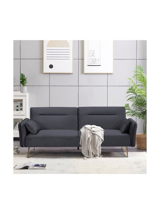 Flick Dreisitzer Sofa Bett Grau 211x87x81cm
