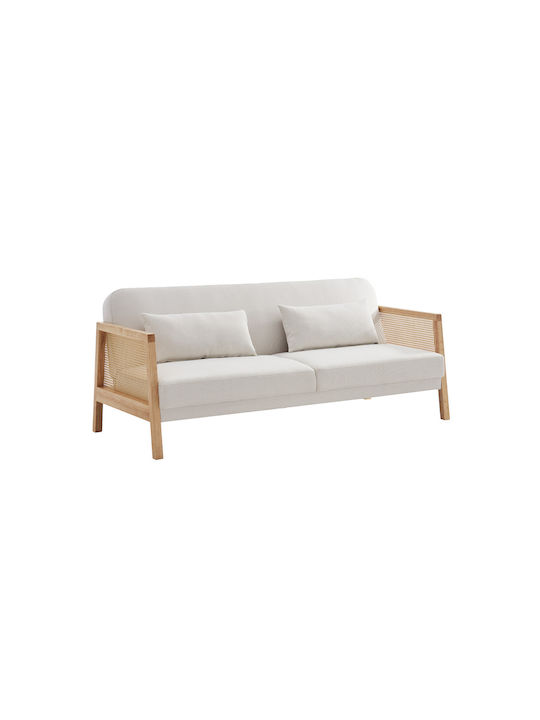 Ammos Three-Seater Couch Bed Off White 196x82x81 cm