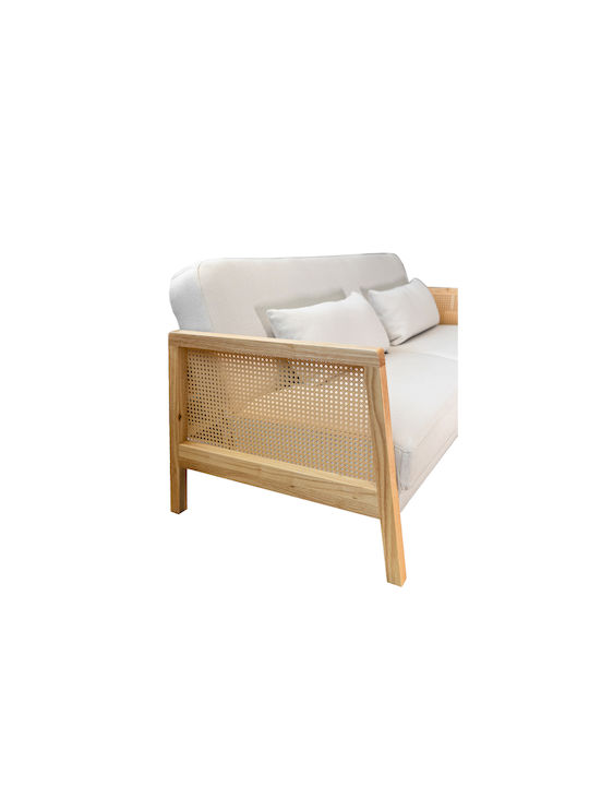 Ammos Three-Seater Couch Bed Off White 196x82x81 cm