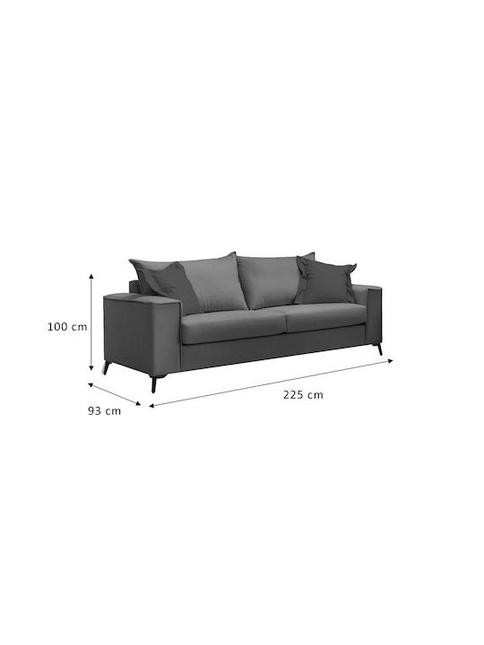 Verona Dreisitzer Sofa Petrol Blau 225x93x100cm