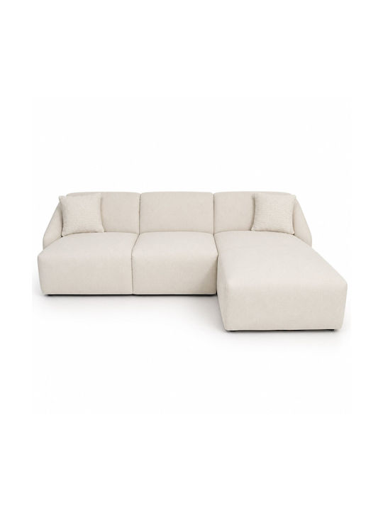 Novar Corner Couch with Right Corner Beige 255x157x77 cm