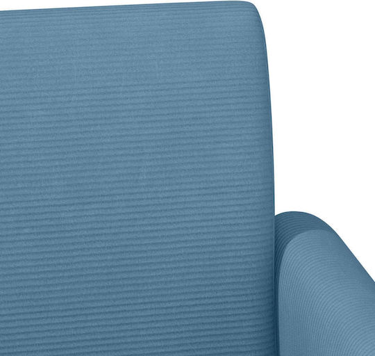 Two-Seater Velvet Blue Couch 116x67x81cm