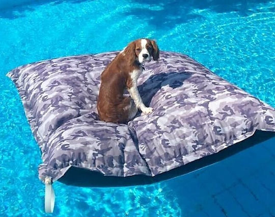 Pouf Maxilara Wasserdicht Schwimmend Grau 140x140x20cm