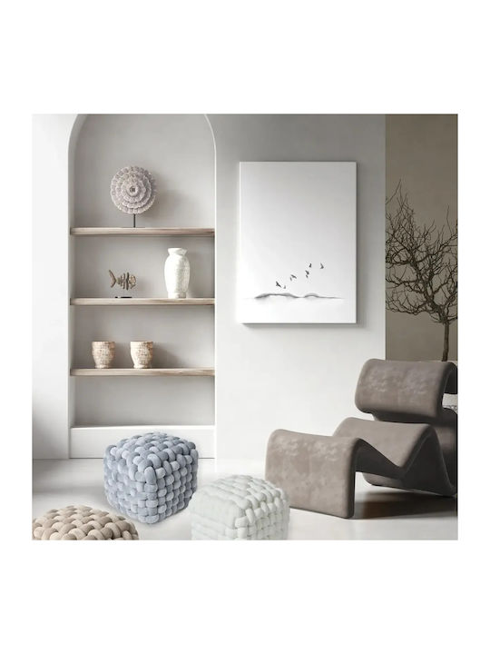 Πουφ Σκαμπό Αδιάβροχο 2275 White 43x43x40cm