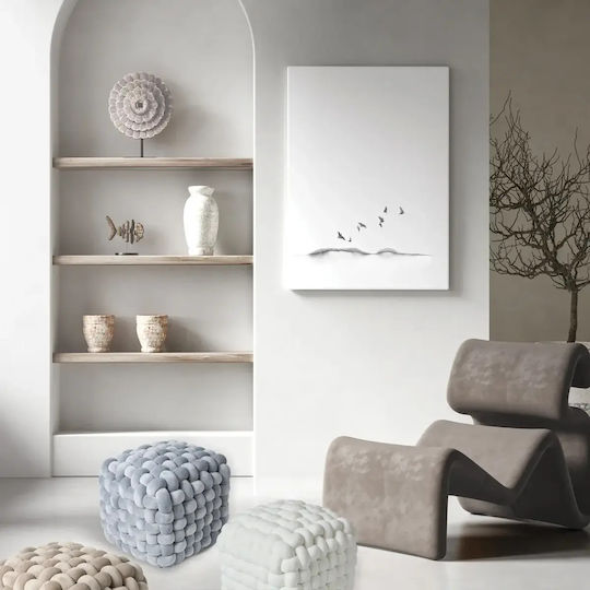 Πουφ Σκαμπό Αδιάβροχο 2275 White 43x43x40cm