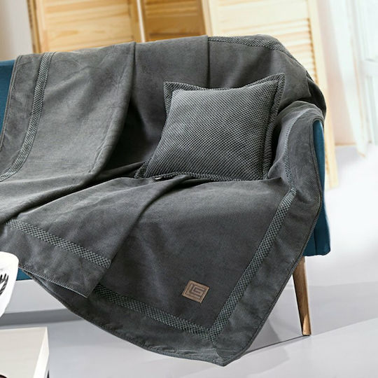 Guy Laroche Rubicon Ριχτάρι Πολυθρόνας Δύο 'Οψεων 150x170εκ. Anthracite