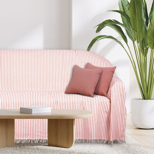 Das Home 0254 Das Home Zweisitzer-Sofa Überwurf Jacquard 180x250cm Ecru
