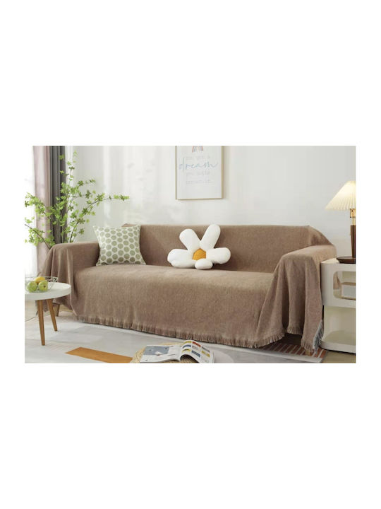 My Home Luxury Ριχτάρι Πολυθρόνας Ζακάρ 180x180εκ. Καφέ RL180