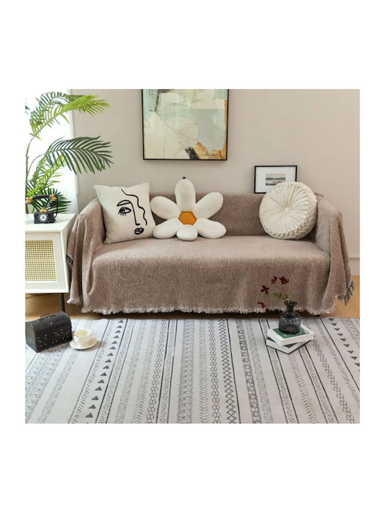 My Home Luxury Ριχτάρι Πολυθρόνας Ζακάρ 180x180εκ. Καφέ RL180