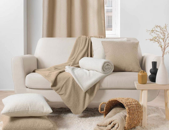 L-c Wooly Cuverturi Pentru Canapea De Fotoliu Bouclé 180x220cm Natural