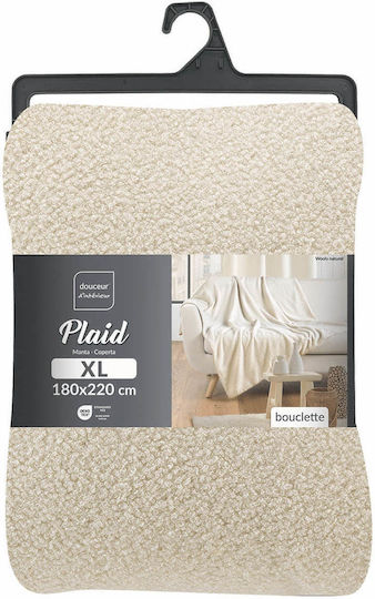 L-c Wooly Cuverturi Pentru Canapea De Fotoliu Bouclé 180x220cm Natural