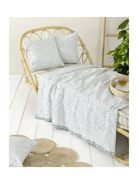 Nima Aria Sofa Throw Chenille 180x240cm Petrol Blue