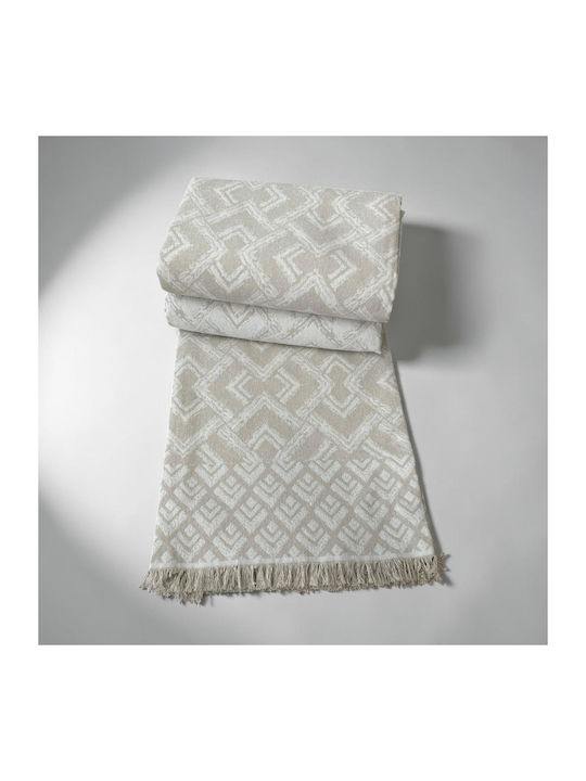 Linea Home Balzano Armchair Throw 180x160cm Ecru