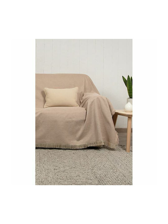 Naf Naf 358/135 Armchair Throw Chenille 180x180cm Dark Beige