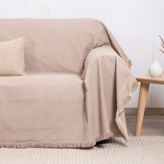 Naf Naf 358/135 Ριχτάρι Πολυθρόνας Chenille 180x180εκ. Dark Beige