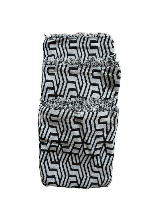 Kraft World Armchair Throw 180x180cm Gray-Black TUR11-180x180-Gray-Black