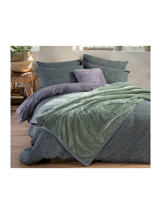 Nef-Nef Homeware Loft Κουβέρτα Βελουτέ Υπέρδιπλη 220x240εκ.