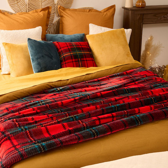 Atmosphera Fleece Decke Halbdoppelt 180x230cm Rote