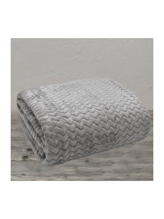 To megalo pazari Fleece Blanket Single 160x220cm Velour Gray