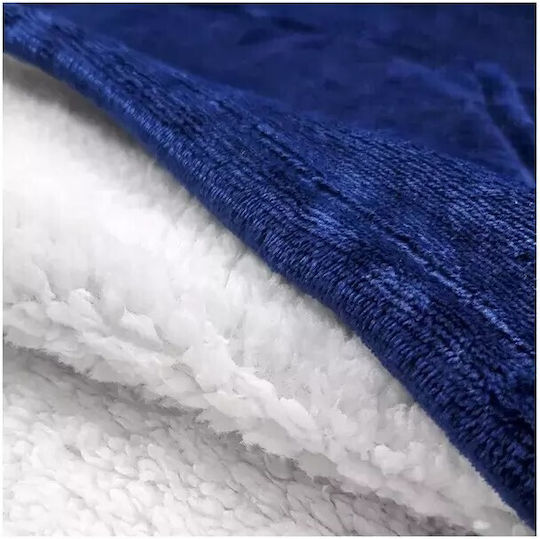 Fleece Decke mit Ärmeln 80x80cm Blau