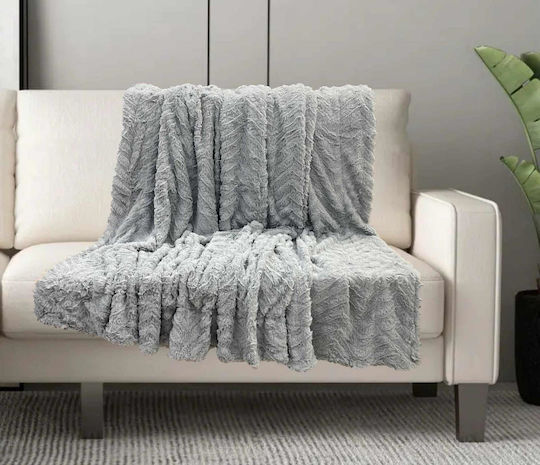 Linea Home Arrow Furry Single Blanket 150x200cm Gray