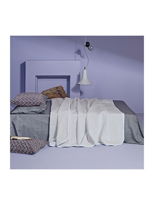 Kentia Notte Κουβέρτα Βελουτέ King Size 260x240εκ. White