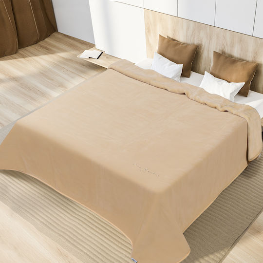 Pierre Cardin Nancy Spanish Velvet Blanket Double 240x260cm Off White
