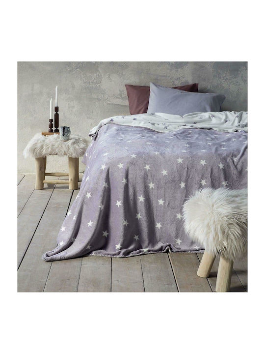 Nima Stilla Κουβέρτα Fleece Υπέρδιπλη 220x240εκ. Γκρι