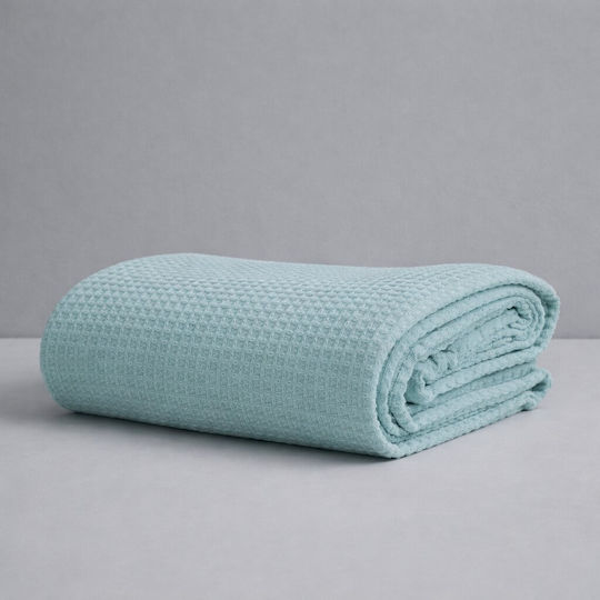 Astron Italy Waffle Blanket Pique Double 230x245cm Petrol
