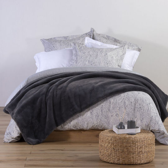 Nef-Nef Homeware Топло Космено Одеяло Двойно 240x220см Сиво