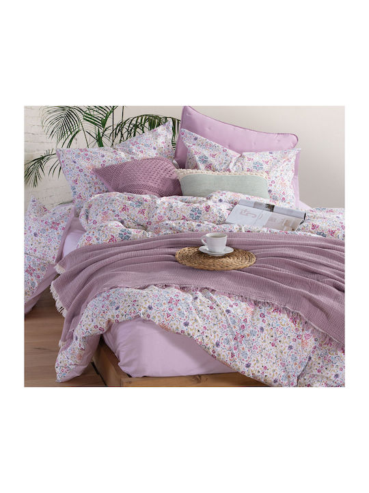 Nef-Nef Homeware Apollo Pătură Piqué Superdublă Cu Franjuri 230x240cm Violet
