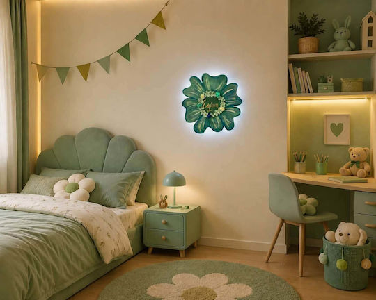 Wooden Wall Light "Flower" Name