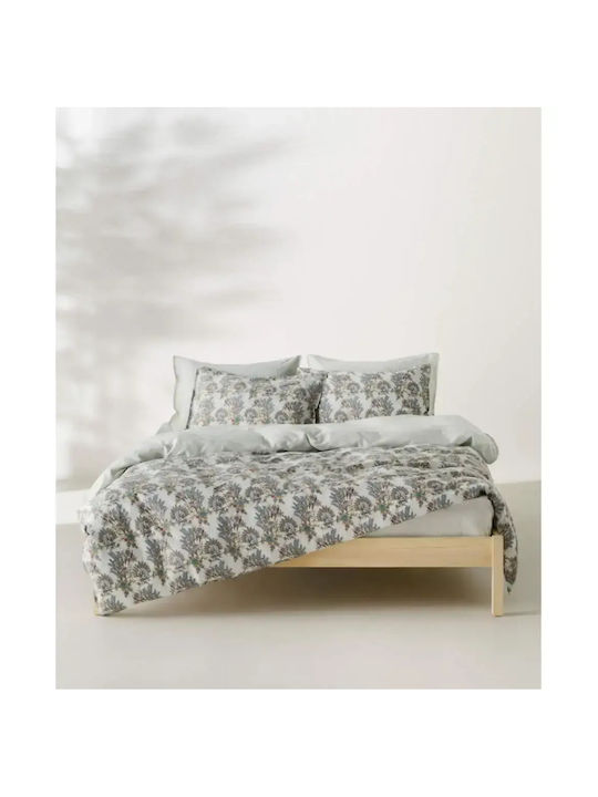 Kentia Σετ Παπλωματοθήκη Βαμβακοσατέν 220x240cm Υπέρδιπλη με 2 Μαξιλαροθήκες Parrot Parrot