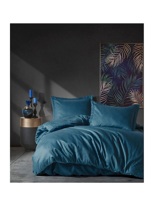 Cotton Box Bettbezug-Set Doppelbett mit 2 Kissenbezügen & 1 Bettlaken 200x220 Blue