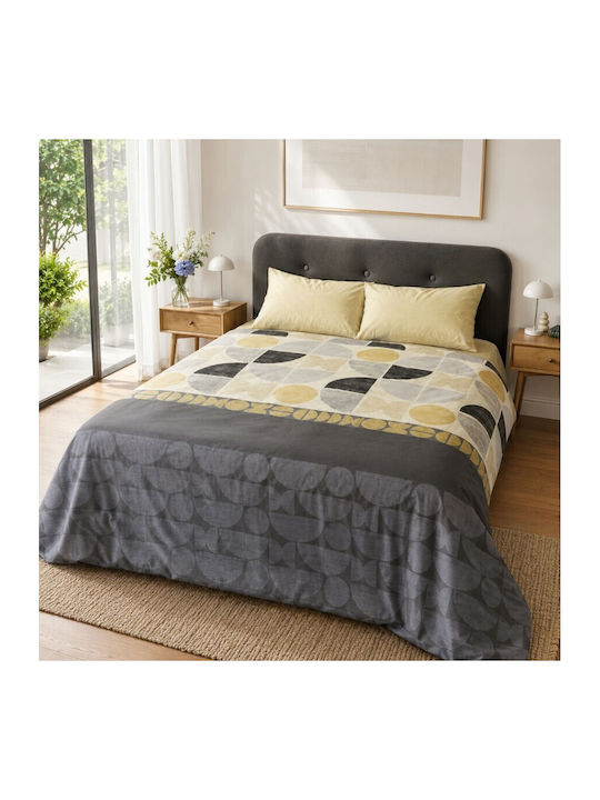 Cottonbox Set Huse Pentru Pilote 100% Bumbac 200x220cm Dublu Cu 2 Fețe De Pernă & 1 Cearceaf Bej