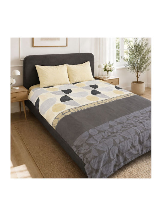 Cottonbox Set Huse Pentru Pilote 100% Bumbac 200x220cm Dublu Cu 2 Fețe De Pernă & 1 Cearceaf Bej