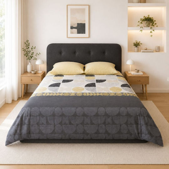 Cottonbox Cotton Duvet Cover Set 200x220cm Double With 2 Pillowcases & 1 Bed Sheet Beige