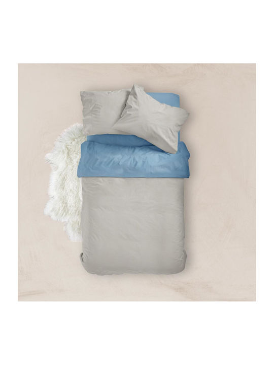 Borea Duvet Cover Cotton Queen 220x240 Solid Khaki-Grey