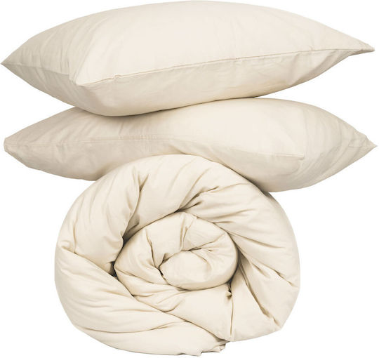 Sunshine Παπλωματοθήκη Βαμβακερή Μονή 170x250 Cotton Feelings 108 Ecru