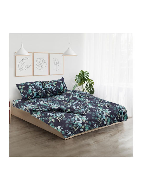 Vanora Duvet Cover Set Cotton Double with 2 Pillowcases & 1 Sheet 200x220 Jade