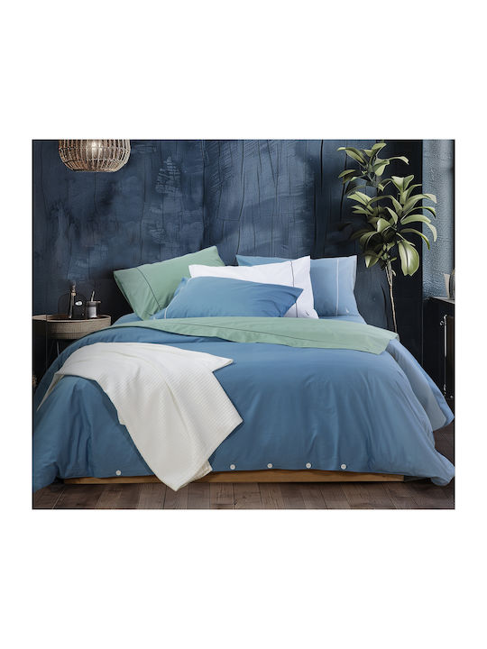 Nef-Nef Homeware Duvet Cover Set Cotton Queen with 2 Pillowcases 220x240 Green