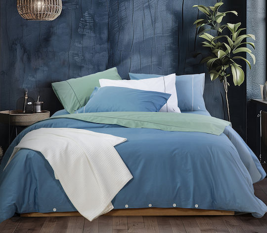 Nef-Nef Homeware Duvet Cover Set Cotton Queen with 2 Pillowcases 220x240 Green