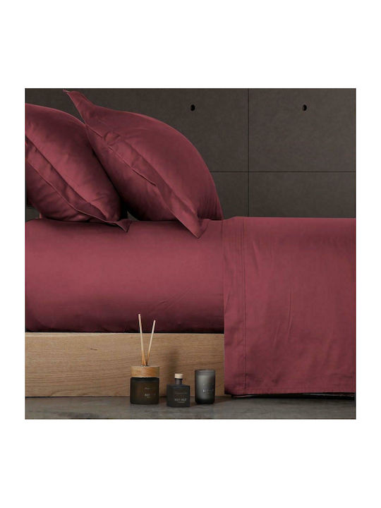 Nef-Nef Homeware Σετ Παπλωματοθήκη Βαμβακερή Υπέρδιπλη με 2 Μαξιλαροθήκες 240x220cm Elements Bordo